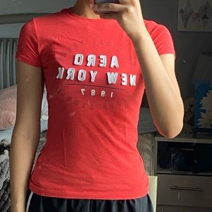 Aeropostale red logo tee